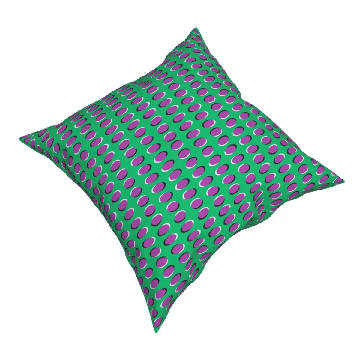 Optical Illusion Of Circles That Appear To Be Moving Teal Square Pillowcase Creative Zip Decor for Bed Cushion Cover 18