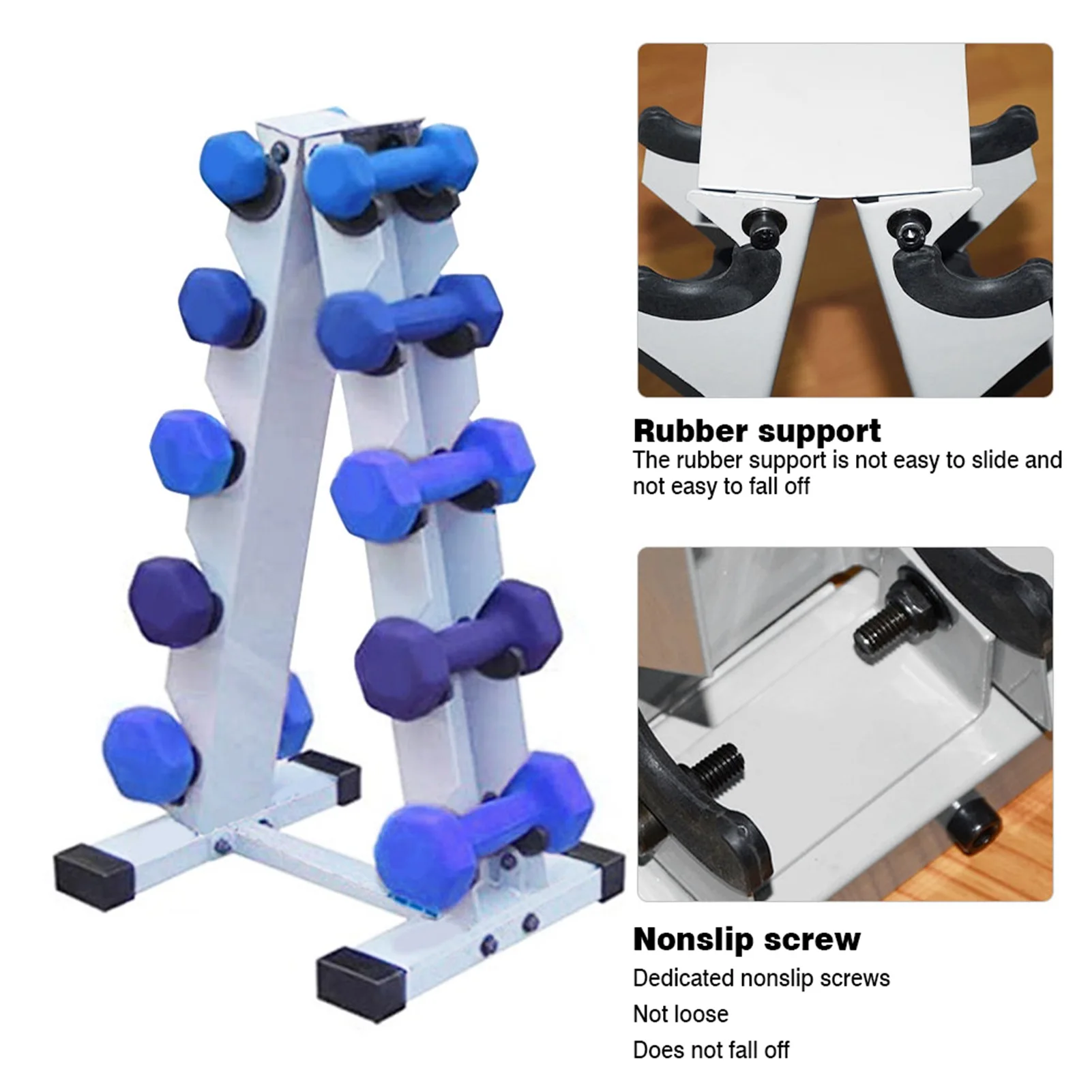 

A-Frame Dumbbell Rack Heavy Duty 5 Tier Weight Rack Stand Fitness Equipment Accessories For Home Gym