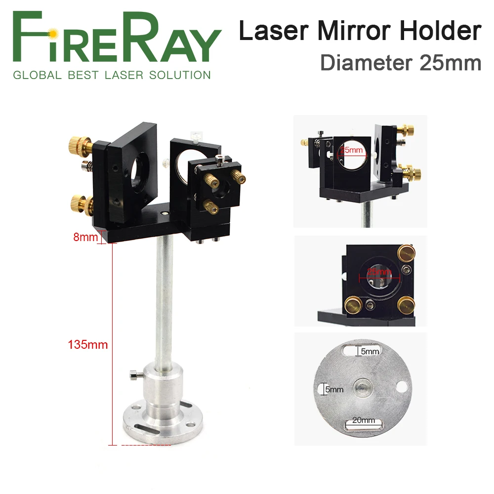 FireRay E Series First Mirror Mount Include Beam Combiner and Red Pointer For CO2 Laser Engraving Cutting Machine