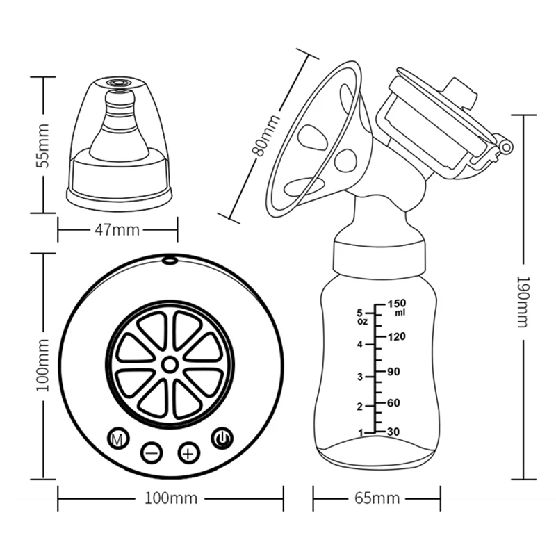 Double Electric Breast Pump USB Electric Breast Pump With Baby Milk Bottle Cold Heat Pad BPA free Powerful Breast Pumps