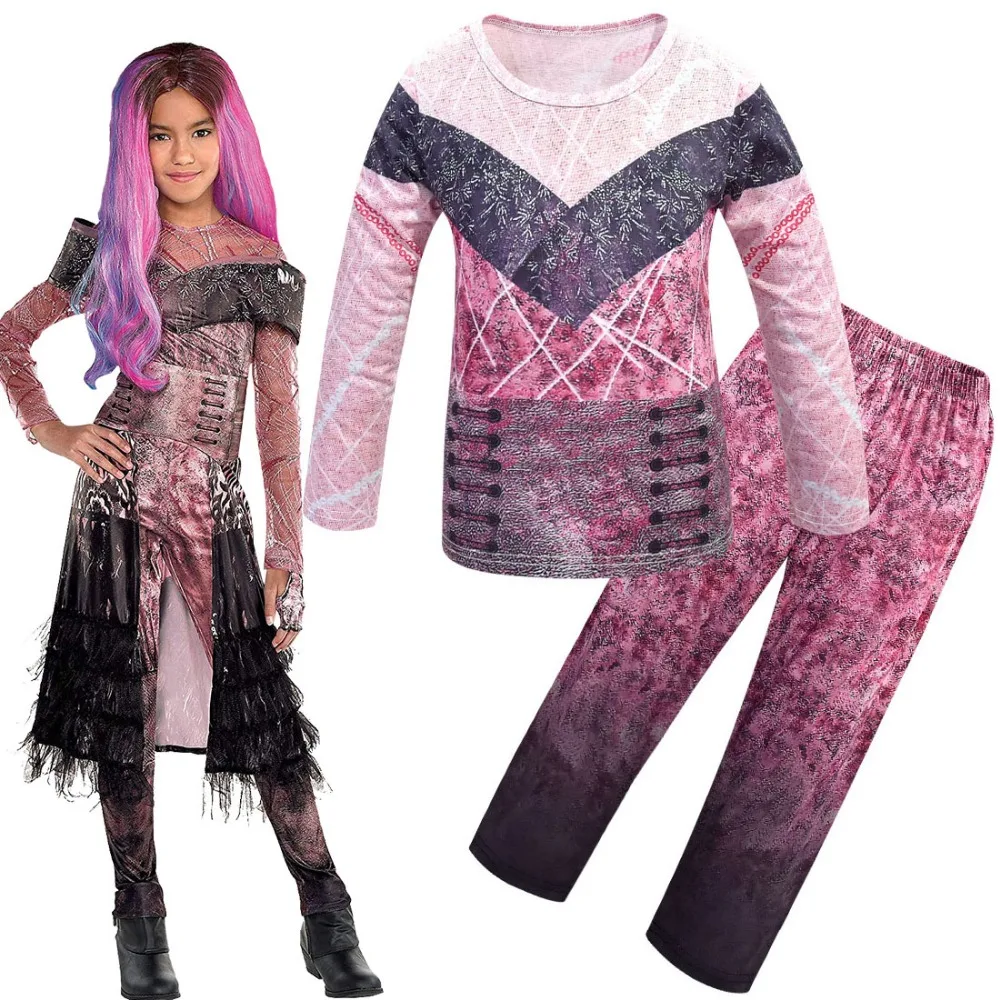 Evie Evil Mal Descendants Cosplay Kostüm Mädchen Geburtstag Party Halloween Karneval Kostüm und Perücke für Kinder Verkleidung Descendants 3 – Detail 7