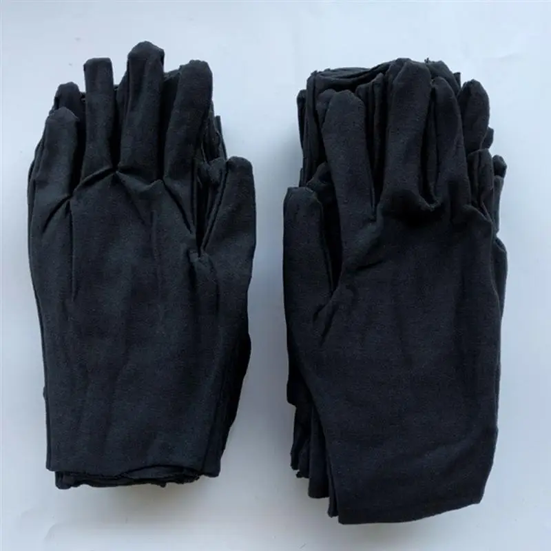 12 Pairs of Cotton Gloves Labour Protection Gloves Comfortable Grill Gloves Mechanic Gloves Protection Gloves Black For Home