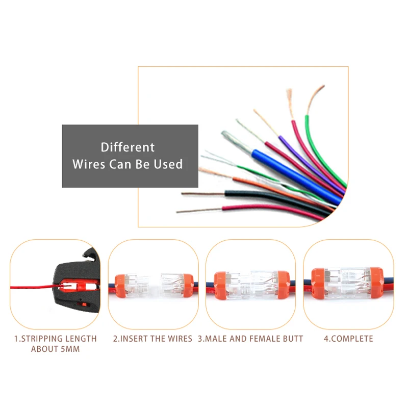 Boxed Butt Type Mini Quick Terminal Blok Universele Compact Bedrading Connectoren Push-In Dirigent Draad Connector 0.08-2.5mm2
