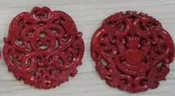 2021New DIY Jewelry Classic Sculpture Pendant Chinese Ancient Vintage Red Semi Precious Onyx Bead Stone Tassel Pendant Necklace