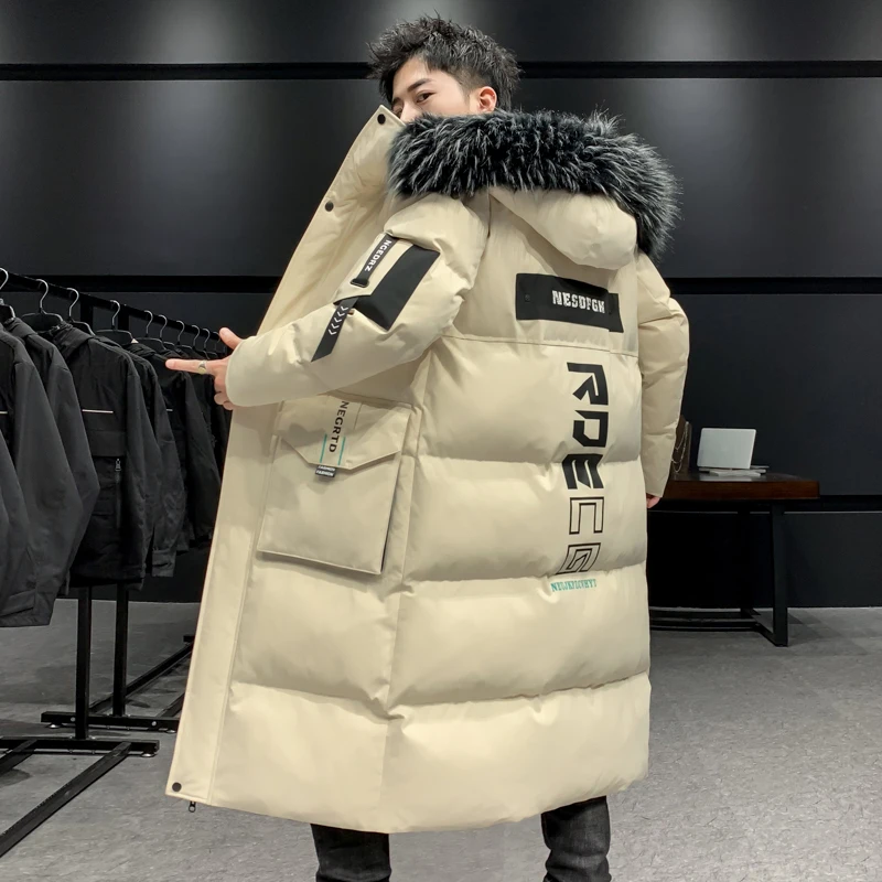 Manteau Long rembourré en coton pour homme, automne-hiver 2021, Version coréenne, nouvelle tendance, extrêmement froid, veste chaude épaissie