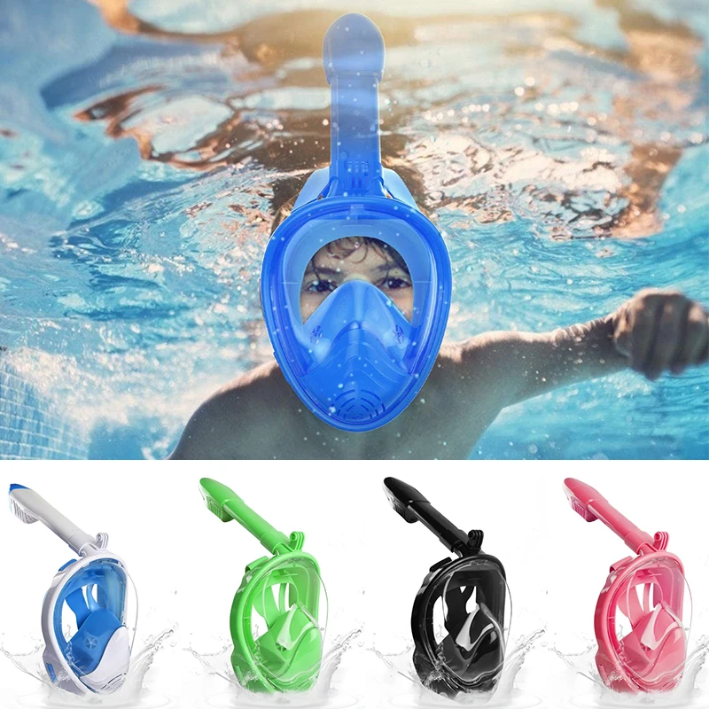 Kids Full Face Diving Mask Scuba Anti Fog Swimming Equipment Children Underwater Wide View Snorkeling Mask With Camera Mount