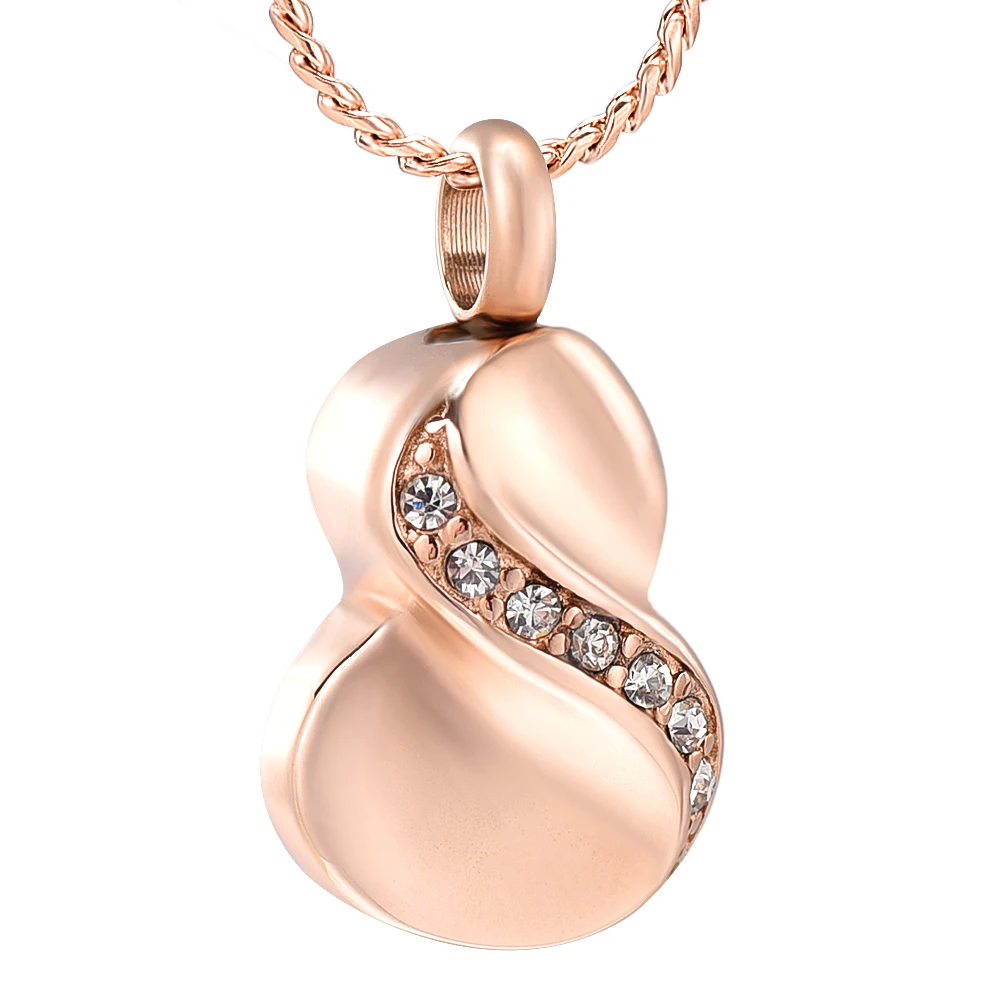 Infinity Cremation Jewelry for Ashes Crystal Pendant Keepsake Memorial Funeral Urn Women Necklace for Your Everlasting