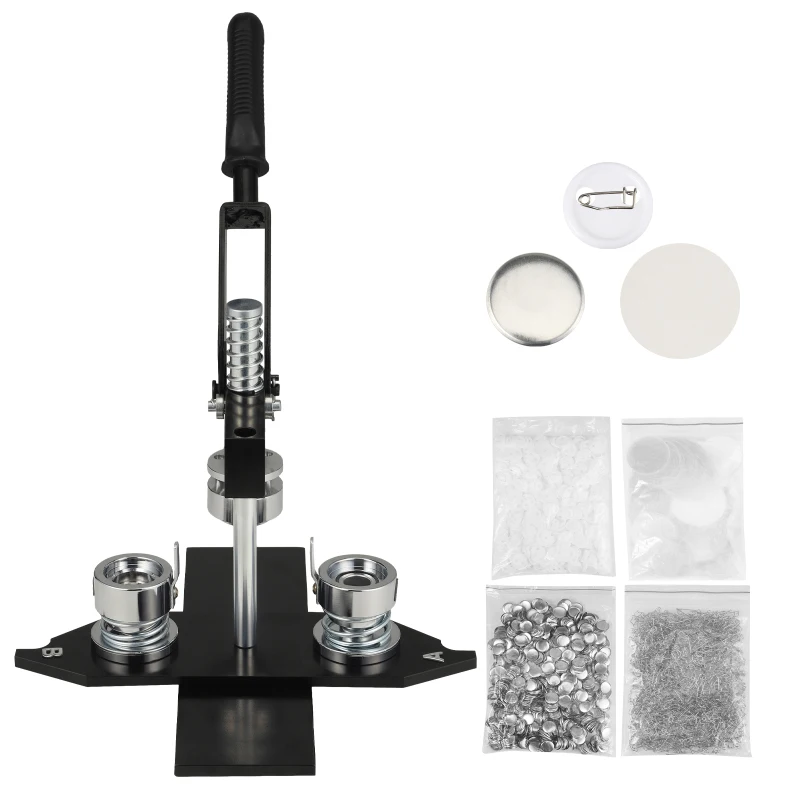 Aluminum Alloy Black Badge Machine, DIY Button Lining Machine, Punch Press Machine Kit Machine 25 32 37 58 75mm