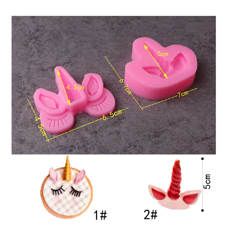 1 pz unicorno occhi e orecchie stampo in Silicone Mousse al cioccolato zucchero stampo da forno stampo in gesso decorazione della torta accessori da