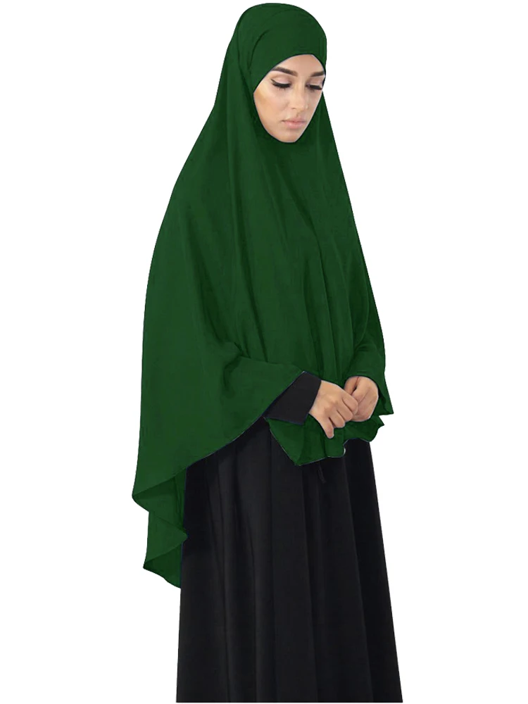 Moslim Vrouwen Lange Hijab Khimar Ramadan Islamitische Gebed Kledingstuk Hoofddoek Overhead Nikab Nikab Boerka Caftan Sjaals Wrap Sjaal Gewaad