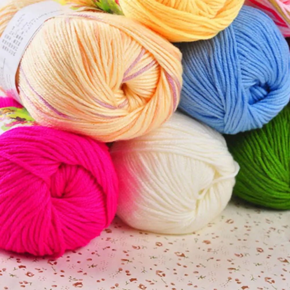 50g Hand Knitted Yarn Blanket Hat Soft Comfortable Solid Color Woolen Yarn DIY Knitting Woven Crochet Thread Yarn