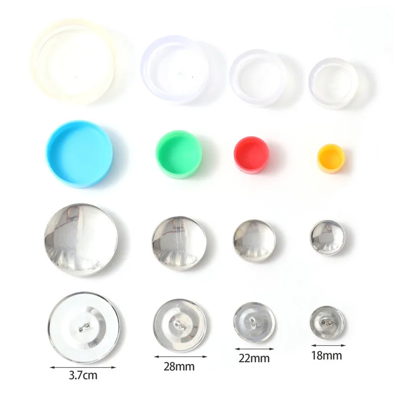 10 Pcs/ Pack 18/22/28/37mm Creative Cloth Bag Cover Buttons Kit DIY Bag Cloth Buckle Set Round Button Base DIY Handmade Crafts