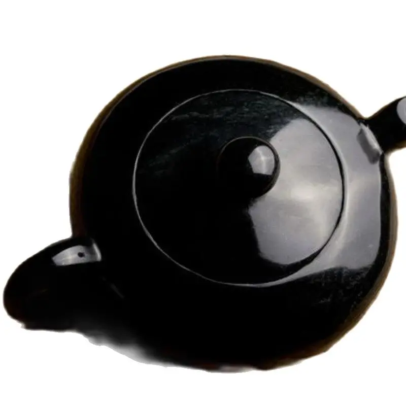 Natural Jade Jade Ink Tea Teapot Tea Live Magnetic Black Jade Purification Health Tea Liquor