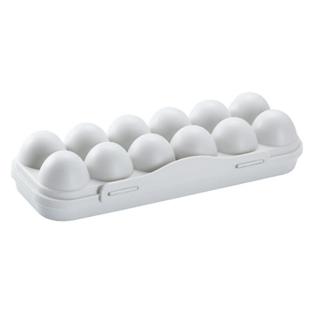 12 Grid Egg Storage Box Egg Tray Containers Kitchen Refrigerator Eggs Plastic Dispenser Airtight Fresh Preservation Eggs Holder