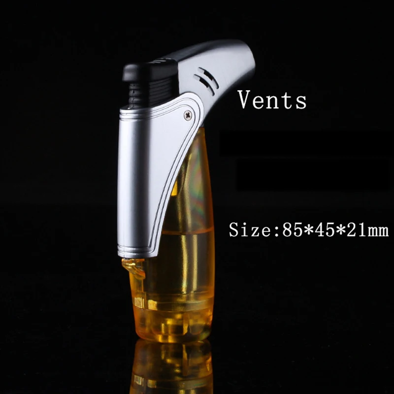 Butane Jet Torch Lighter Plastic Windproof Cigar Lighter Gas Fuel visible