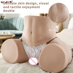 15KG 3D Realistic Silicone Big Ass Masturbate Sex Doll Toy for Men Real Vagina Anal Pussy Dual Channel Male Masturbator Sexy Gay