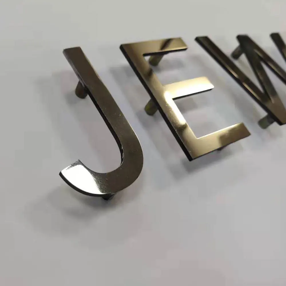 Mirror Finish Company Office Interior Metal Letter Signage 3d Polished Soild Cut Aluminium Wall Mounted Letters Signs