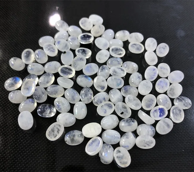 Natural Moonstone Cabochon 6*8mm Oval 5pcs/lot Loose Precious Gemstones CABS Wholesale Fashion Jewelry Accessories