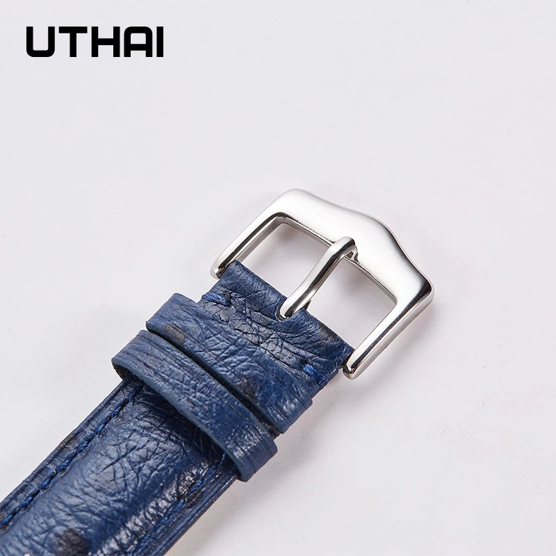 UTHAI P43 watchband For Samsung Galaxy Watch Active 2 Double-sided leather strap Waterproof calfskin soft 22mm watch band