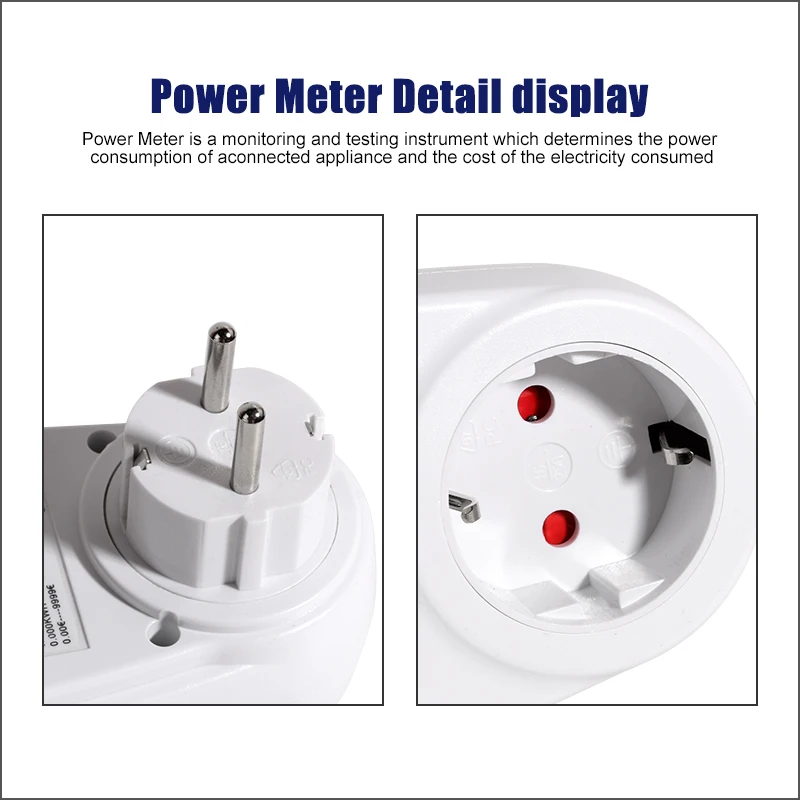 RZ Wattmeter Power Meters Plug Electricity Usage Monitor Voltage AC Power Consumption Meter Watt Energy Electricity Kill Meter