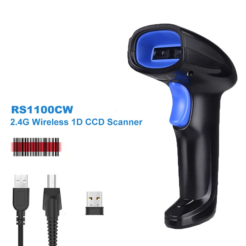 2.4GHz Wireless Barcode Scanner 2-in-1 2.4GHz Wireless & USB2.0 Wired USB Automatic Barcode Reader Handheld Bar code Reader US