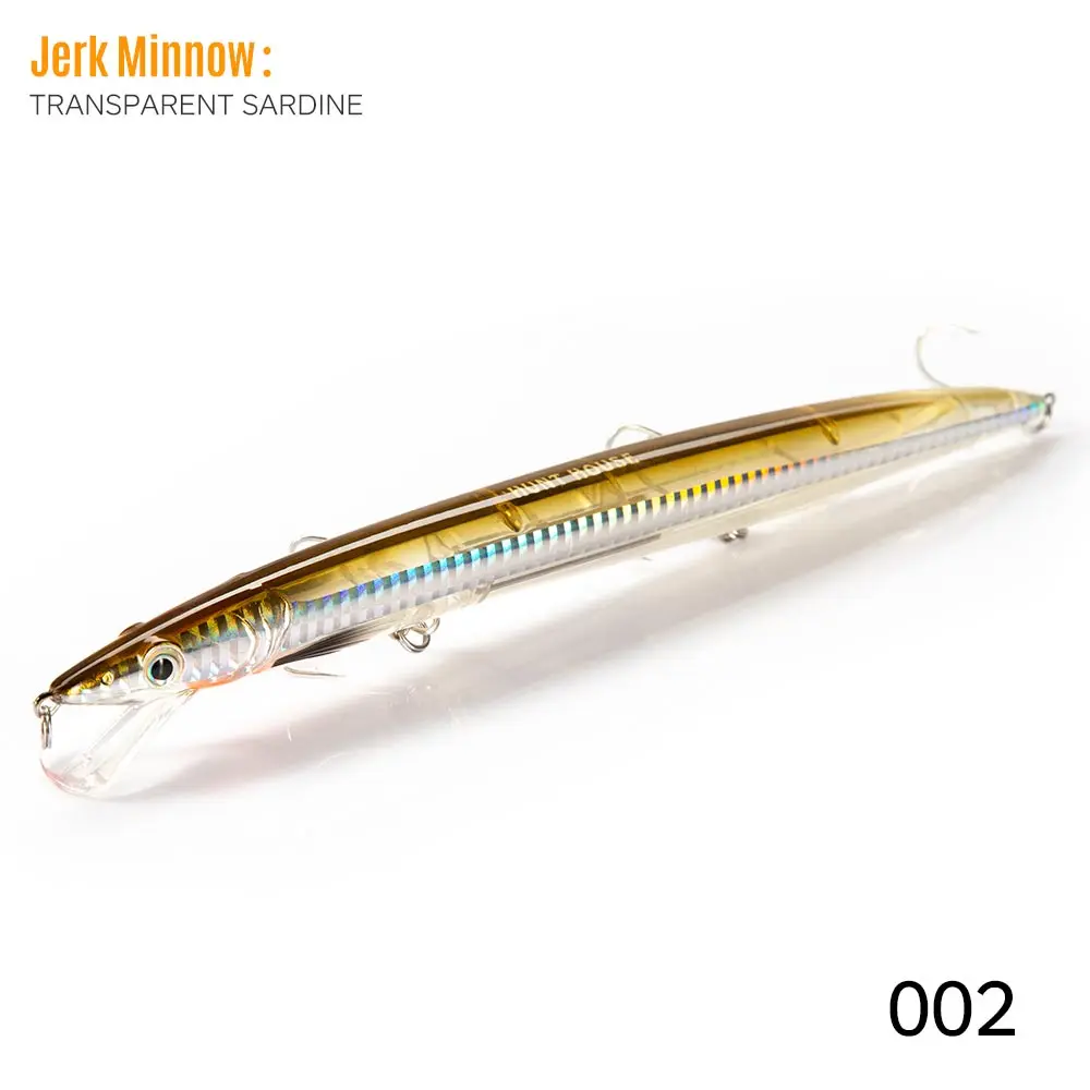 Hunthouse Schwimmender Minnow-Angelköder, 143 mm/14 g, 173 mm/23 g, 208 mm/33 g, langer Wurf, Meerwasser-Hartköder für Forellen-Seebarsch-Gerät