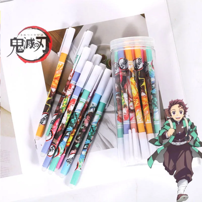 

60 pcs/lot Creative Erasable Demon Slayer Gel Pen Cute 0.5 mm Signature Pens Promotional Gift Office School Supplies