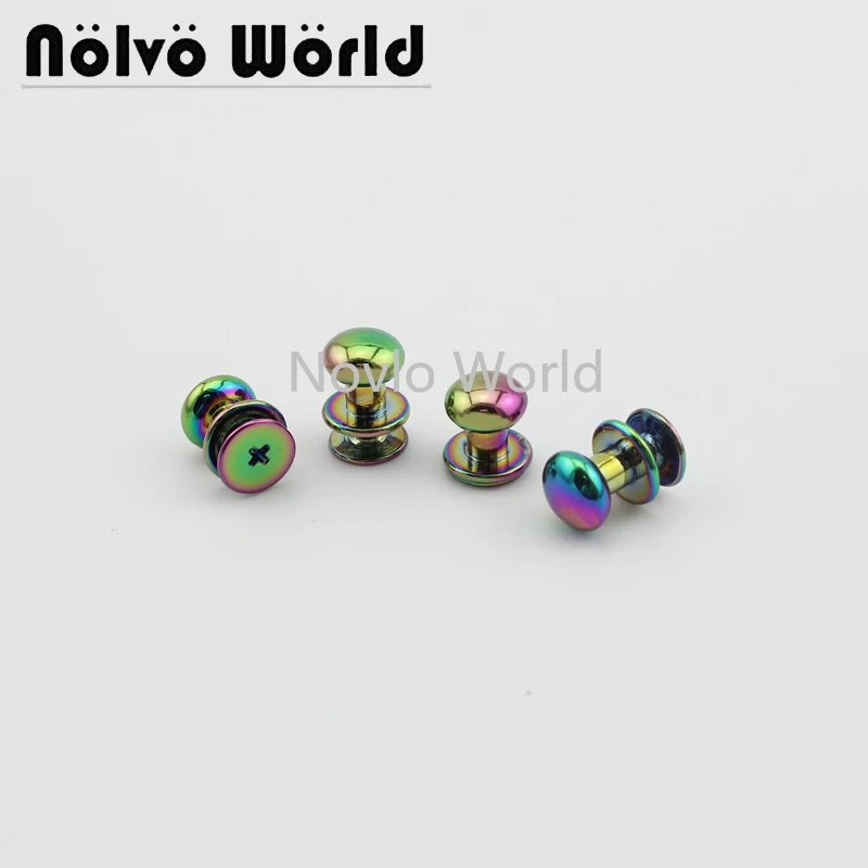 Nolvo World 20-100pcs 6mm 8mm 10mm rainbow metal pacifier nail decorative studs Chicago rivet screw bags hardware nail