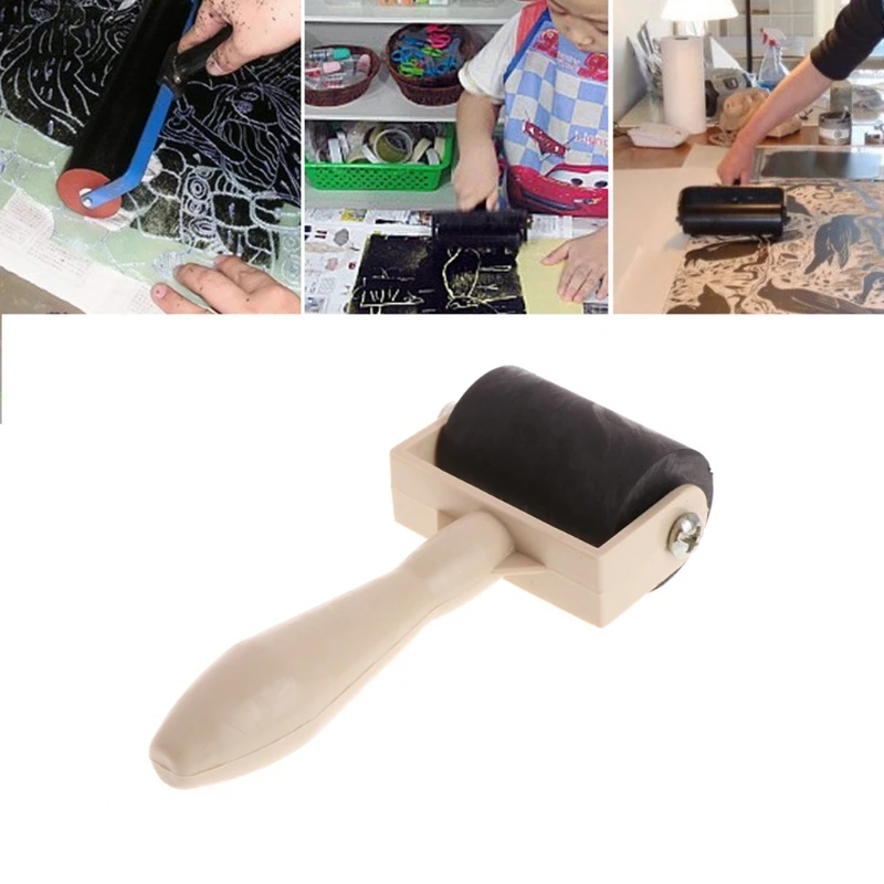 New 3.5cm Heavy Duty Hard Rubber Roller Printing Screen Plastic Frame Craft Tool