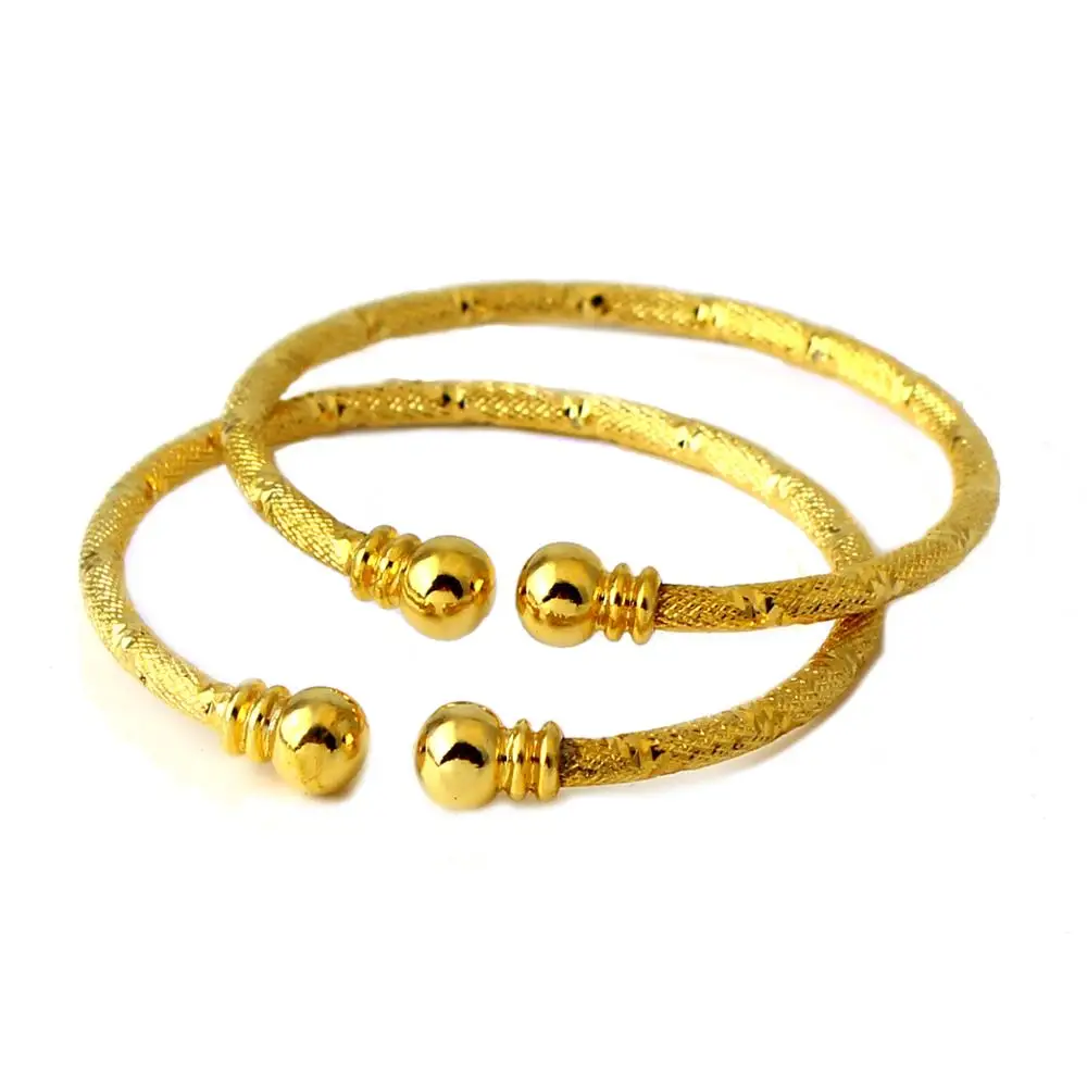 FS Charm New Fashion Fine Jewelry Trendy 18K Plated Round Bangles For Child Gift