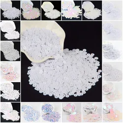 White Sequin 3mm-30mm Pvc Cup Flat Round Loose Sequins Paillette Sewing Wedding Craft Women DIY Accessory Lentejuelas Para Coser