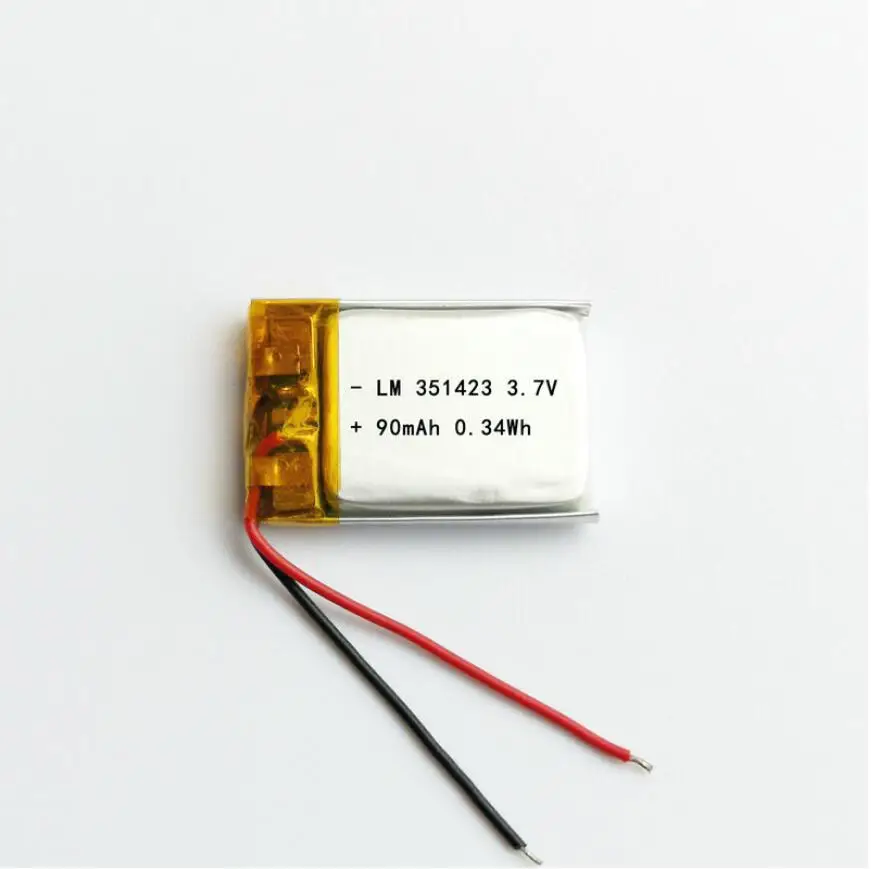 

2/5/10pcs 3.7V 90mah 351423 Lithium Polymer Ion Battery 2.0mm JST Connector