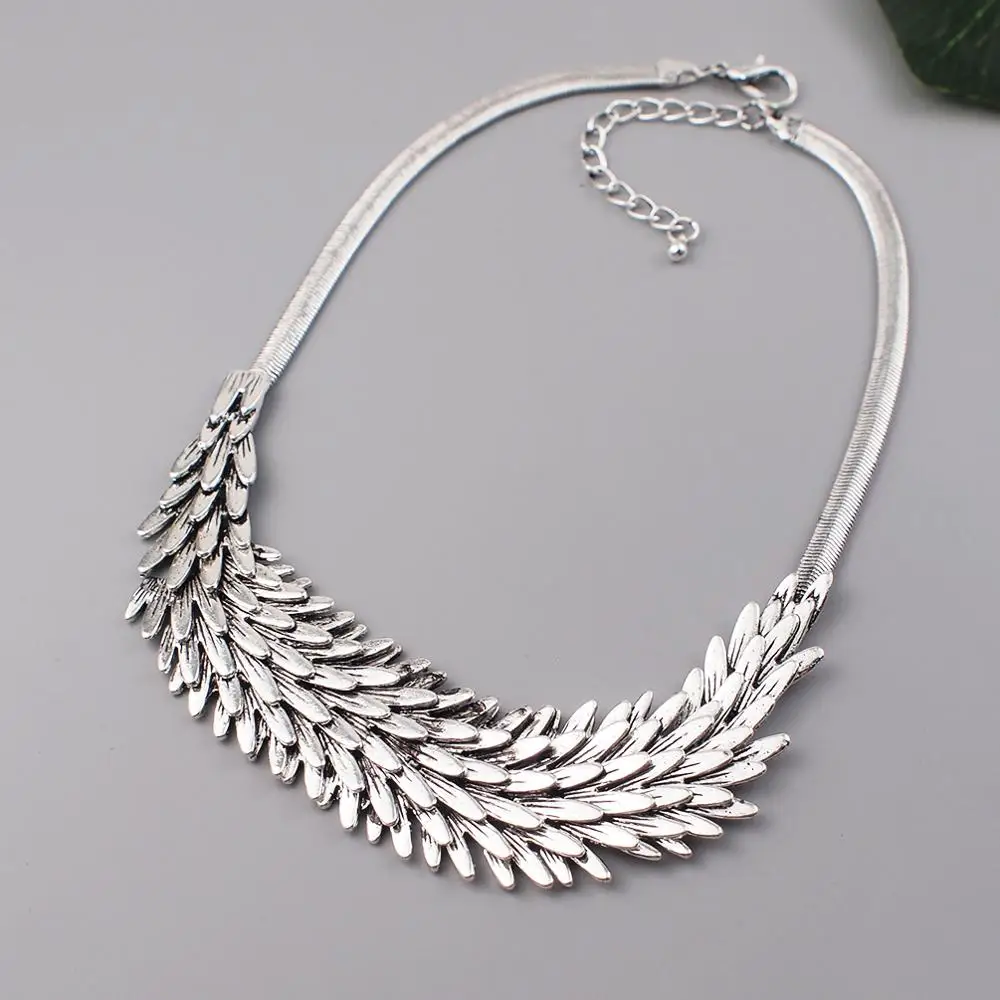 Vintage Silver Color Multilayer Alloy Squama Collar Chokers Necklace & Pendant Women Chunky Chain Statement Maxi Jewelry MANILAI