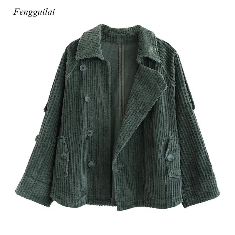 Autumn New Retro Long Sleeve Short Coat Ladies Single-Breasted Casual Jacket for Woman Vintage Female Nice Outwear