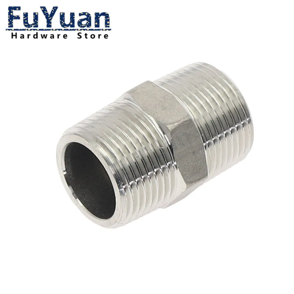 

SS304 fittings Stainless Steel threaded connector Adapter 1/8" 1/2" 3/8" 1/4" Male Straight Hexagon Joint Nipple Pipe Connection