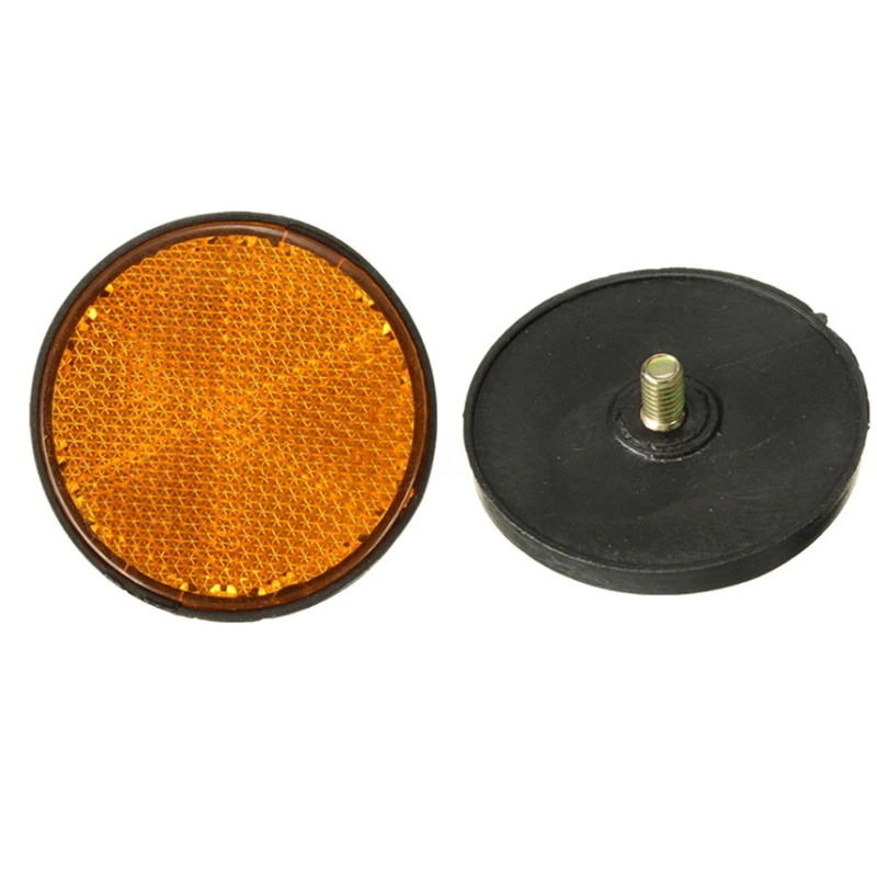 2 x 2inch Round Orange Reflectors Universal For Motorcycles ATV Bikes Dirt Bikes