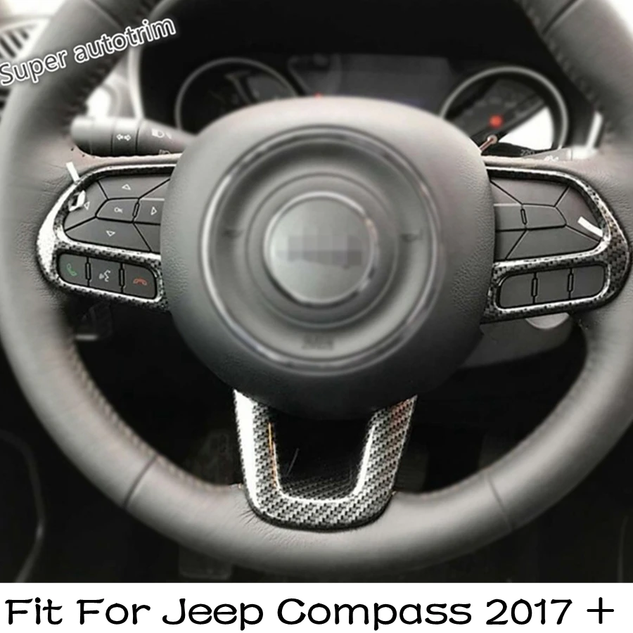 

Lapetus Auto Steering Wheel Decorative U Frame Cover Trim 3 Pcs For Jeep Compass 2017 - 2020 Matte / Carbon Fiber Accessories