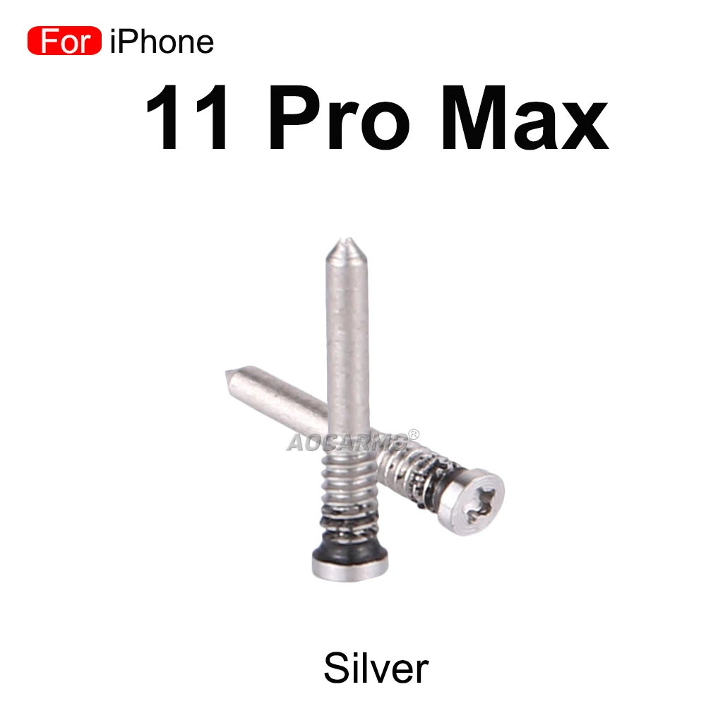 10Pcs Black Silver 5 Point Pentalobe Star Bottom Screws For iPhone 11 Pro Max Replacement Part