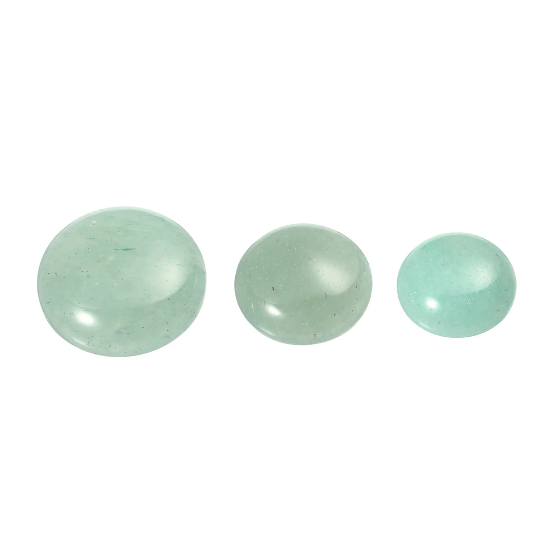 SAUVOO 10pcs 4 6 8 10 12 14 16 18 20 25mm Green Aventurine Beads Cabochon Natural Stone Beads Flatback Loose Beads For Jewelry