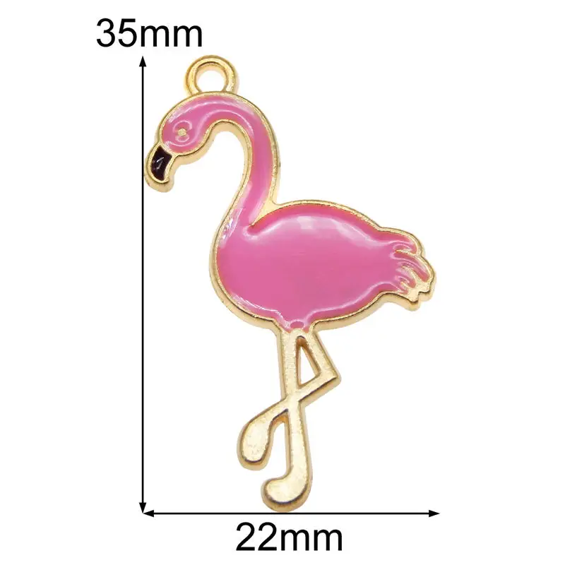 10 Pieces Alloy Flamingo Charms Squirrel Enamel Rose Pink Lovely DIY Pendant Handmade Jewelry Making Necklace Bracelet Accessory