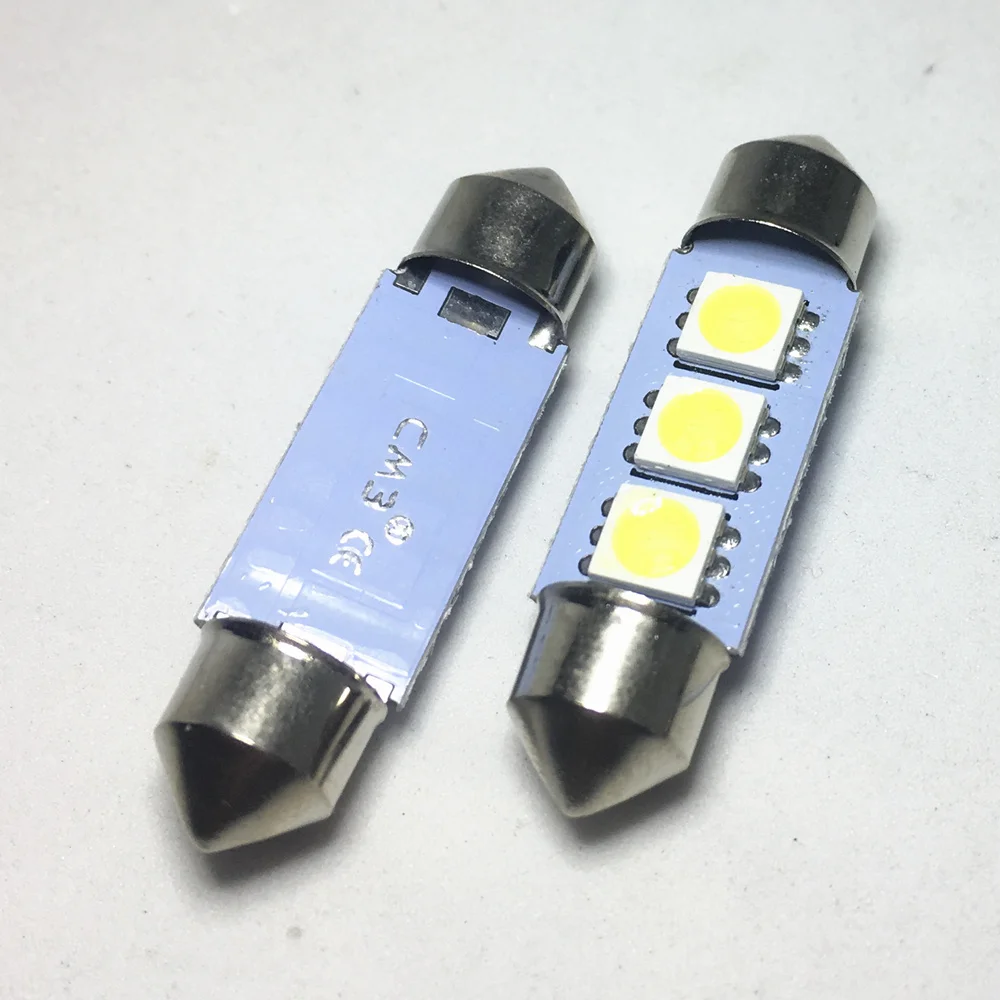 4PCS 36mm 39mm 41mm Auto Car Festoon Dome LED 5050 3-SMD White Reading Lights License Plate Lamp Chip Light Bulbs