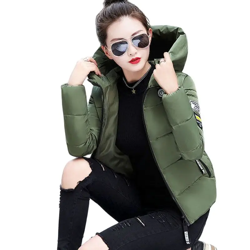 

2021 New Winter Women Parkas Hooded Warm Thicken Coat Wadded Jacket Female Down Cotton-Padded Short Parka Gilrs Jaqueta Feminina