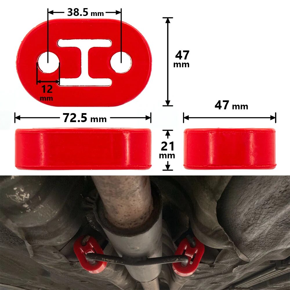 4PCS Universal Car Rubber Exhaust Hanger Bushing Support Pipe Mount Mounting Bracket Hanger Insulator 2 Holes Muffler