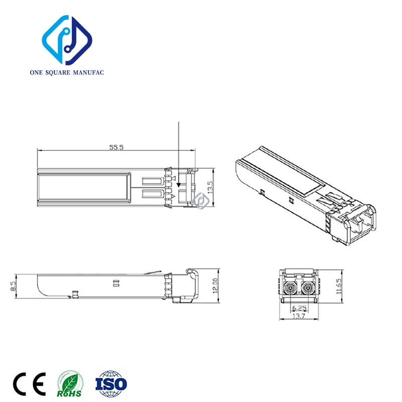 Transceptor de fibra óptica Finisar FTLF1318P2BTL-E1 1000BASE-LX10 1xFC RDH90120/D0210 R4A