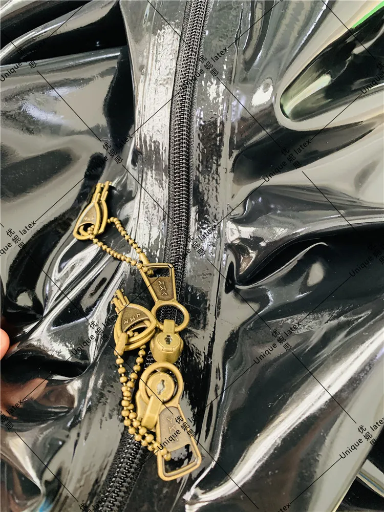 MEN LATEX UNDERWEAR LOCK ZIP HIDDEN DUE CONDOM