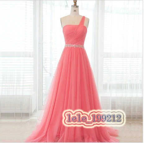 Miễn Phí Vận Chuyển 2018 Hình Ảnh Thật Đầm Vestido De Noiva 1 Vai Tùy Chỉnh Chiếu Trúc Hạt Voan Chính Thức Bầu Đảng Xếp Ly Eo Thời Trang