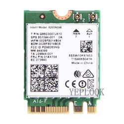 Wifi Card AC8265 8265NGW 867Mbps Dual Band 2.4G/5Ghz Wifi+Bluetooth4.2 NGFF M.2 802.11ac 2x2 MU-MIMO Wireless Network Card