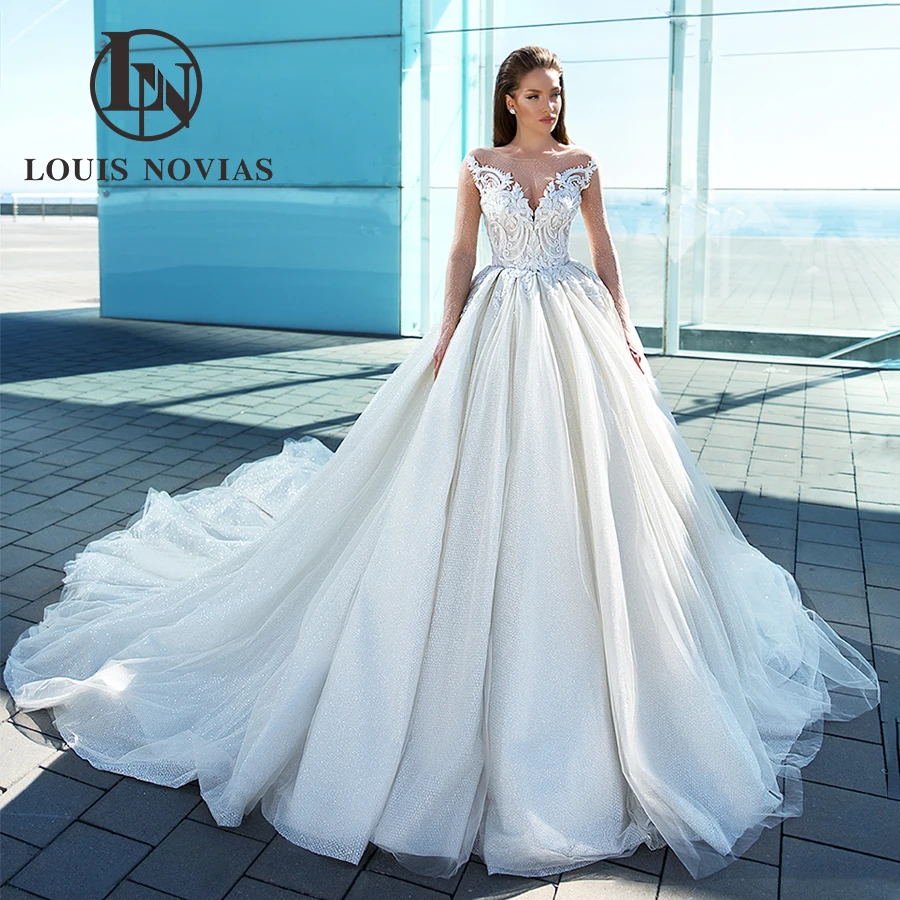 LOUIS NOVIAS Ball Gown Wedding Dresses 2024 Bride Exquisite Sweetheart Beading Embroidery Long Sleeve Real photos Wedding Gown