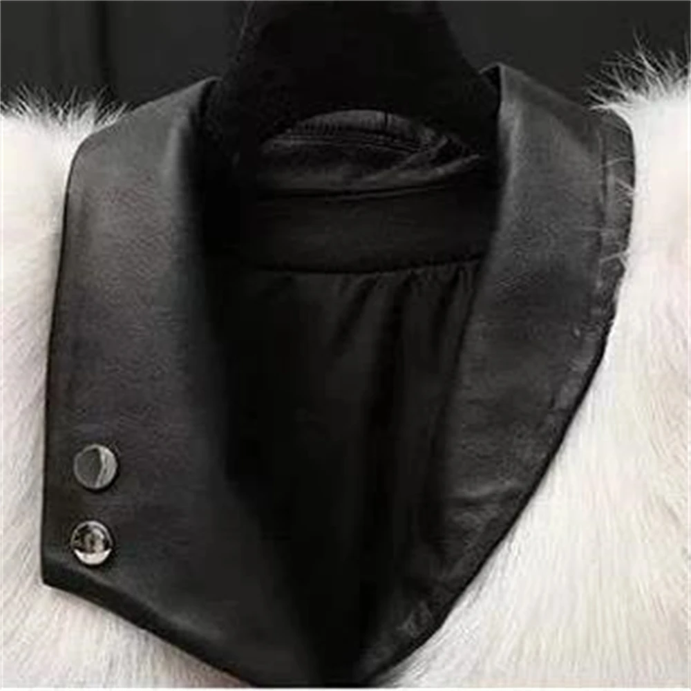 Teddy Coat 2024 High Street Plush Fur One Piece Jacket Faux Fur Vest Coat Women\'S Lapel Sleeveless Buckle Slim Fit  jacke fell