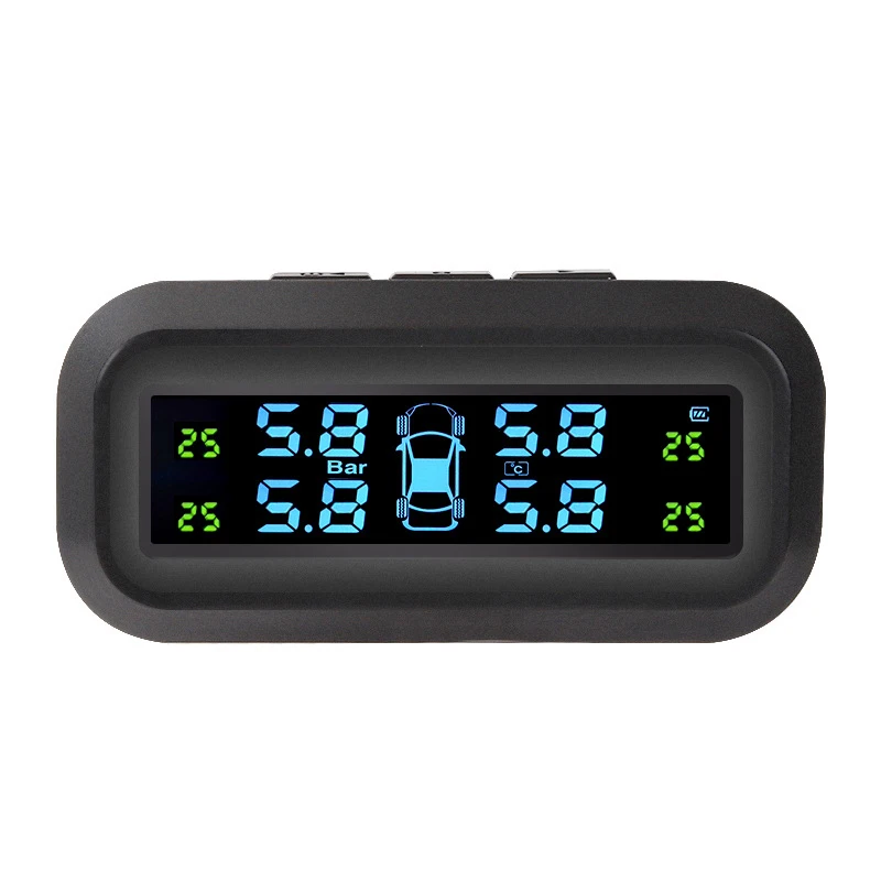 Universal Car TPMS Tire Pressure Monitoring System Solar Power Digital TMPS LCD Display  Security Alarm Tire Pressure Sensor